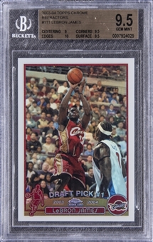 2003/04 Topps Chrome Refractor #111 LeBron James Rookie Card – BGS GEM MINT 9.5
